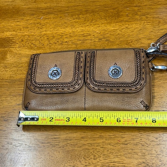 Brighton Brown Tri-Fold Wallet Crossbody Bag with Strap Y2K Small Classic - Picture 8 of 16